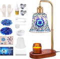 DIY Turkish Mosaic Candle Warmer Lamp Kit, Stained Glass Wax Melt Warmer Lamp Making Kit- Easy,Fun, No Experience Needed, Mosaic Art &Craft Project Kits for Adults &Teens, Make Your Own Lamp, Blue