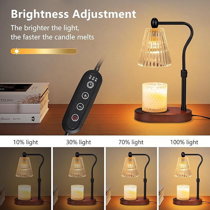 Engpure Candle Warmer Lamp with Dimmer, Candle Warmer with Timer Adjustable Height for Scented Wax Jar Candles, Gifts for Women Mom New Home Decor, for Women Mothers Day