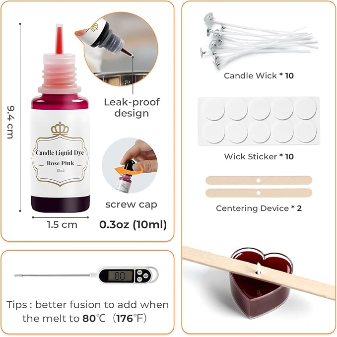 YRYM HT Candle Dye - 32 Oil-Based Liquid Candle Color Dye for Soy Wax,(10Ml/Bottle) High-Concentrated Candle Making Supplies Sets,Vivid,Safe & Natural Candle Wax Dyes for DIY Projects