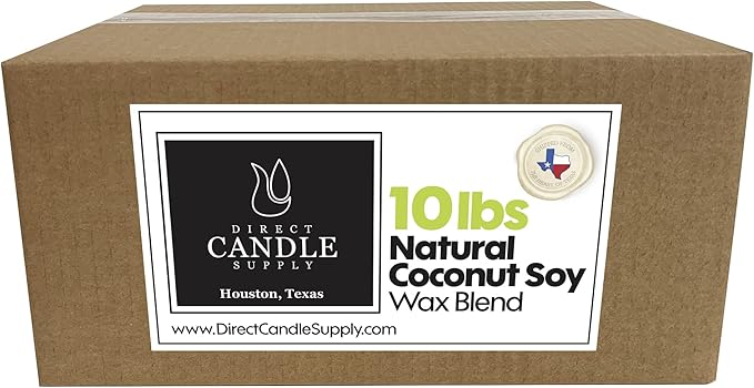 Direct Candle Supply - 10 lb Coconut Soy Candle Wax for Candle Making - Creamy Blend for High Load Fragrance Formulation, Coco Wax, Coconut Soy Candle Wax, Cera para Velas