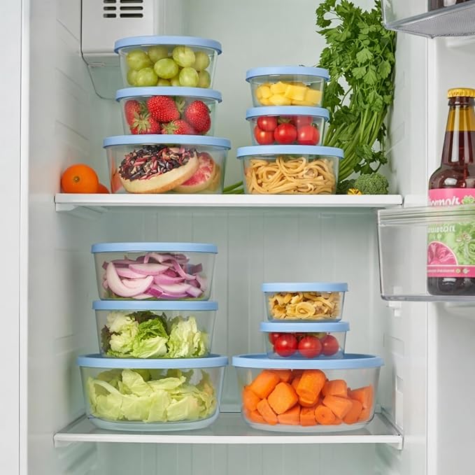 DURA LIVING 12-Piece Glass Food Storage Containers Set (6 Containers + 6 BPA-Free Lids) | 4-Cup, Leakproof | Microwave, Freezer, Oven & Dishwasher Safe | Ideal for Meal Prep & Pantry Organization