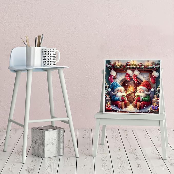CZYWJMEI 5D Winter Diamond Painting Kits for Adults Beginners,DIY Christmas Gnome Diamond Art Kits,Full Round Drill Diamond Dot Gem Art Kits,Home Wall Decor 13.7x13.7nch