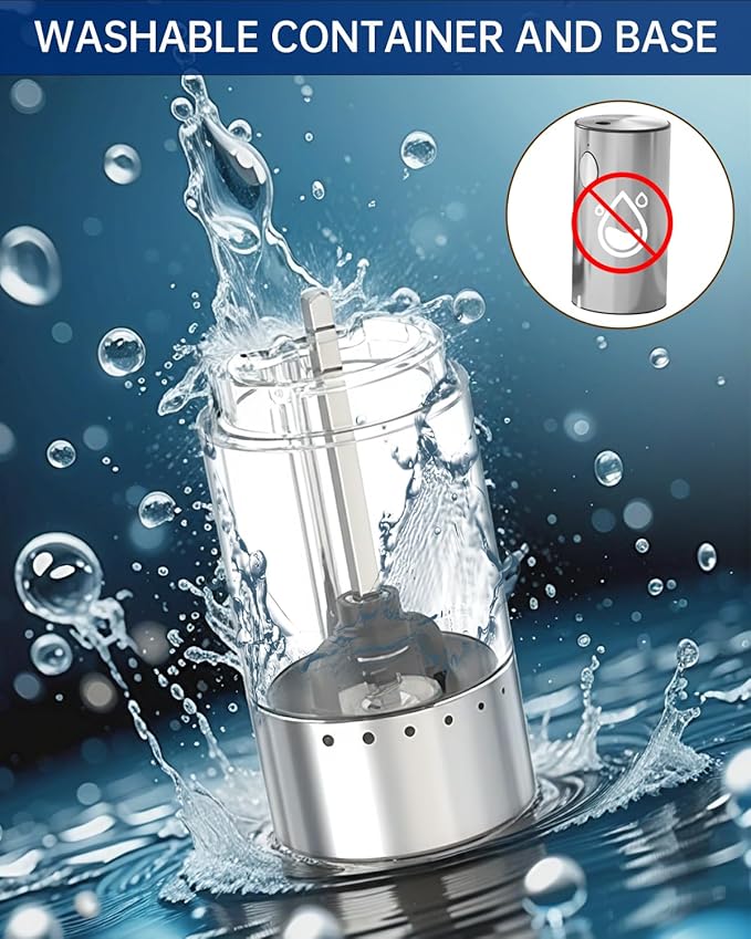 CIRCLE JOY Stainless Steel Electric Pepper Grinder, Rechargeable Pepper Mills with LED Light, 6-Level External Adjustable Coarseness for Easy Use, Silver, 1 Pcs