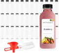 Juice Bottles with Caps for Juicing & Smoothies, Reusable Clear Empty Plastic Bottles with Caps, 16 Ounce Drink Containers for Mini Fridge, Juicer Shots, Small Water Bottles Bulk 16 oz (35 Pack)