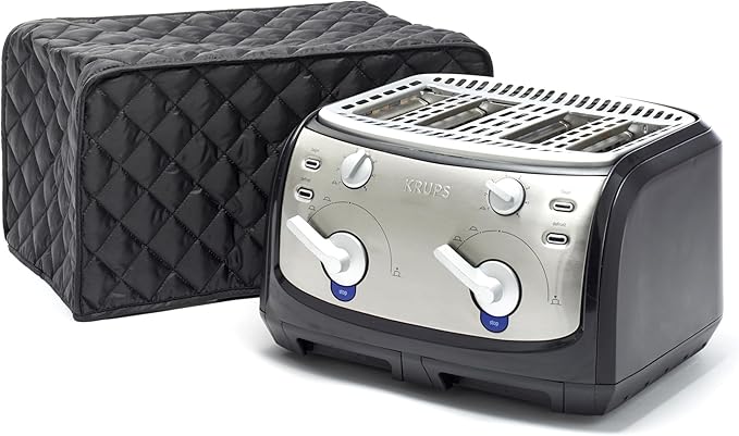 Covermates Keepsakes Toaster Cover – Quilted Appliance Protector for Coutertop Bread Ovens – Dust & Stain Resistant, Washable Slip‑On Design for Countertop Storage, Black