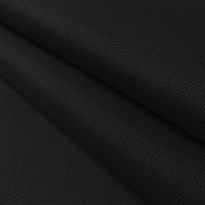 Waterproof Canvas Fabric by The Yard 58inch 600D Upholstery Material Polyester Fabric Outdoor Water Resistant Fabric for Sewing Chair Patio Cushion Bag Interior, Pre Cut 1 Yard Black