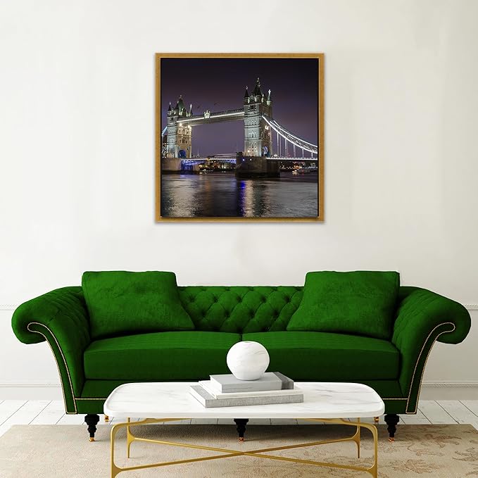Pixy Canvas 18x18 inch Floater Frame for 1.5" Deep Canvas Paintings, Wood Panels & Stretched Canvas Boards. 4 Colors available (Rustic Gold, 18 x 18)
