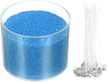 MECCANIXITY Pearled Sand Candles with 30 Pcs Wicks 14Oz / 400g Candle Beads Refillable Powder Sand Wax Making Kit for Thanksgiving Christmas Wedding Party DIY Home Crafts, Blue