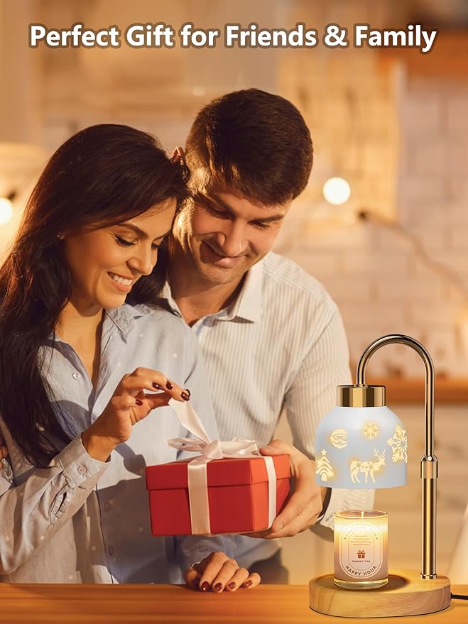 Lukasa, Christmas Candle Warmer Lamp, with Timer and Dimmer, Adjustable Height Candle Lamp, Wax Melt Warmer for Scented Jar Candles, for Women Mom Girls Teens Adults