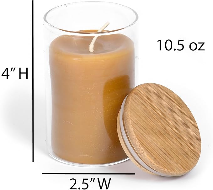 BeeTheLight Beeswax Jar Candle with Cork Lid - Vanilla Honey Aromatherapy Candle - 40 Hours Burn Time - All Natural 100% Pure Beeswax Candle - Handmade Decorative Jar Candle