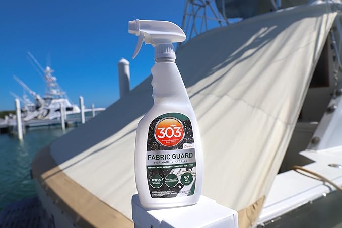 303 Marine Fabric Guard - Restores Water and Stain Repellency To Factory New Levels, Simple and Easy To Use, Manufacturer Recommended, Safe For All Fabrics, 32oz (30604CSR)