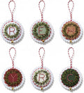 TenDawn Personalized Christmas Embroidery Ornament Kit, Set of 6 DIY Wreath Decorations with Customizable Letters – Handmade Holiday Ornaments for Tree & Gift – Rustic Christmas Decor