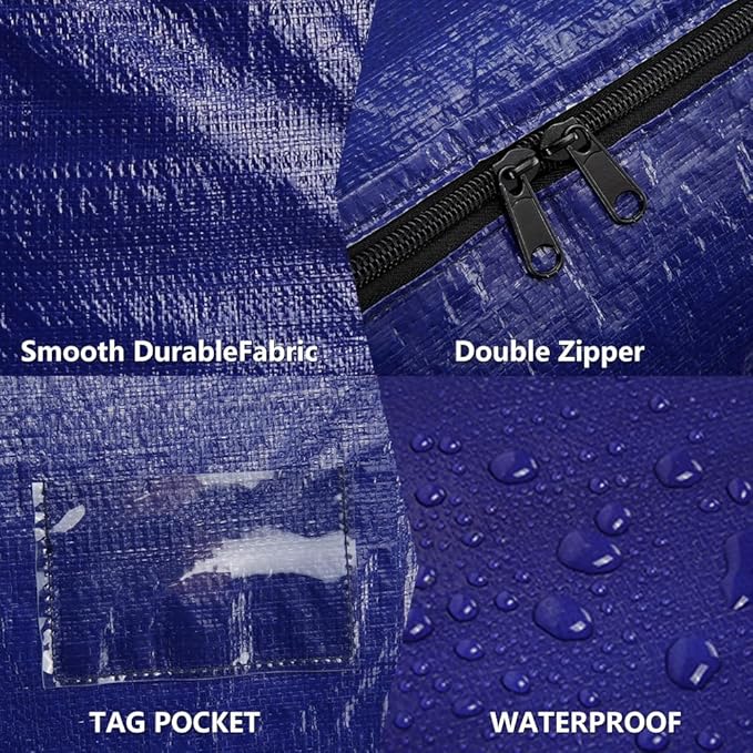 Cryster 2-Pack Clear Moving Bags – Heavy Duty Storage Totes with Reinforced Handles & Double Zippers, Extra Large for Packing, Organizing, and Moving ，Carry in 2 Ways