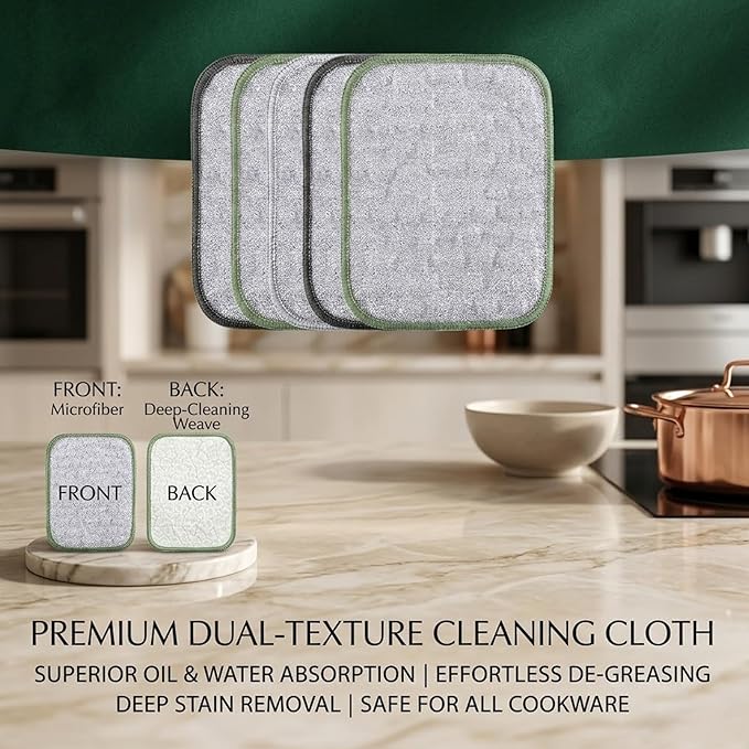 30PCS Double Side Non Scratch Wire Dishcloths,Reusable Multipurpose Wire Dishwashing Rags for Wet and Dry,Reusable Metal Scrubbing Pads Sponge Cloths for Kitchen, Sinks, Pots, Pans (Style A,10pcs)
