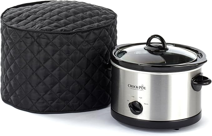 Covermates Keepsakes Slow Cooker Cover – Quilted Electric Appliance Protector for Kitchen Counter Storage – Dust & Stain Resistant – Washable Slip-On Design, Black