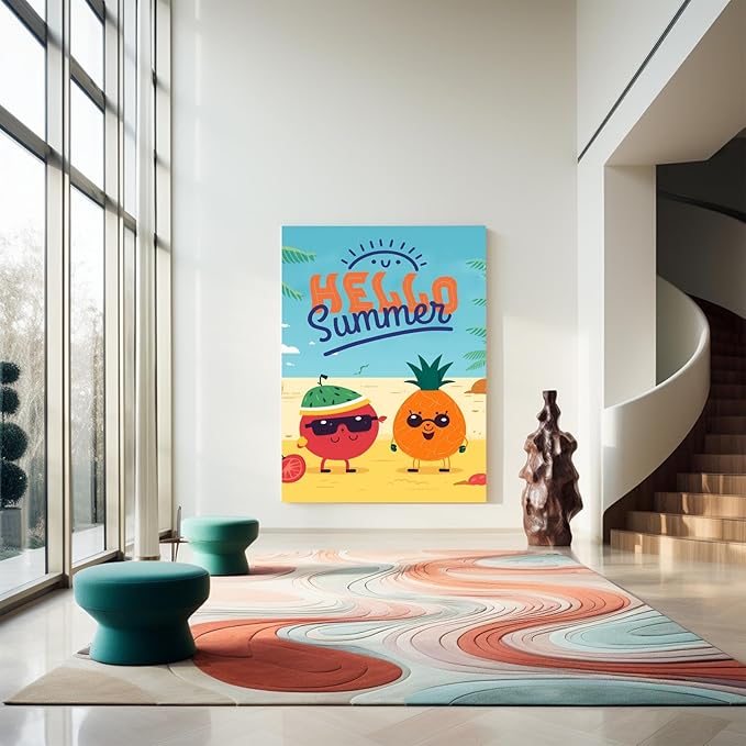 GUAIEUW DIY Diamond Painting Kit Summer Fruit Paradise Diamond Painting Digital 5D Full Round Diamond Kit for Adults, Personalised Gift for Family & Friends for Wall Decor 16x20 Inch