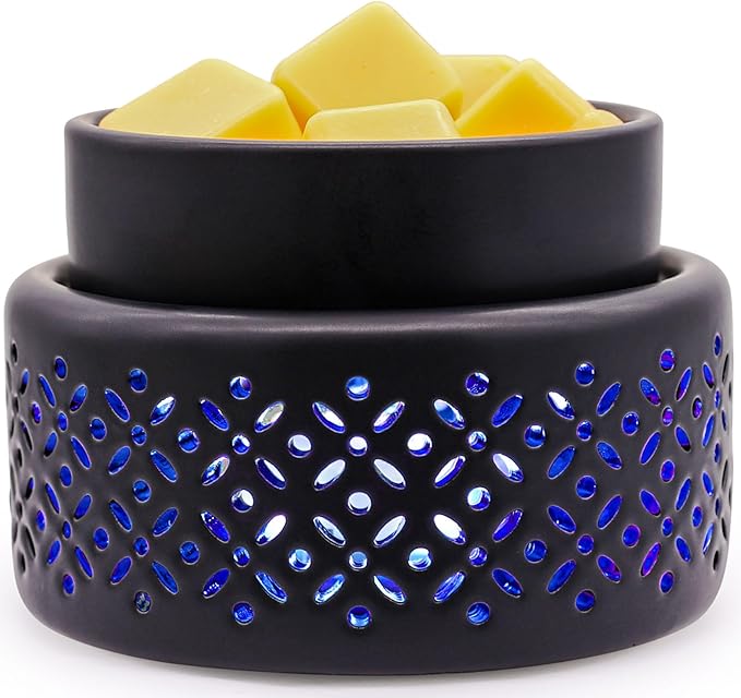 VICTORIA AROMA Ceramic Wax Melt Warmer - 7 Colors Changing LED Light Candle Wax Warmer for Scented Wax, Electric Fragrance Wax Melter for Home, Office, Bedroom Decor, and Gifts