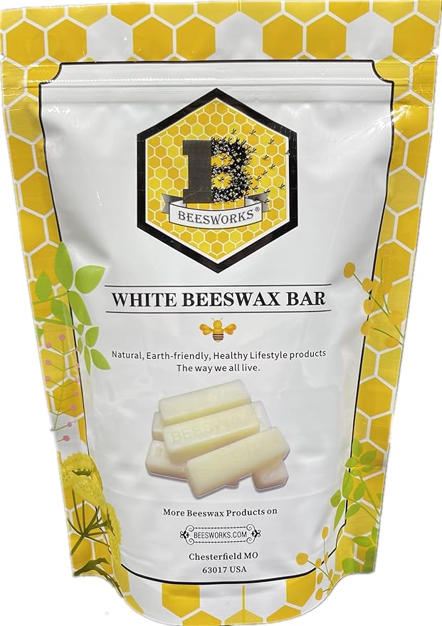 Beesworks White Beeswax Bars (6 oz) | 100% Pure, Cosmetic Grade, Triple-Filtered Beeswax for DIY Skin care, Lip Balm, Lotion and Candle Making (1 oz Bars - Pack of 6)