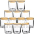 SUPMIND 12 Pack 14 fl.oz Glass Candle Jars - Clear Empty Glass Vassels with Bamboo Lids, Bulk Candle Containers Jars for Making Candles 12 14 fl.oz