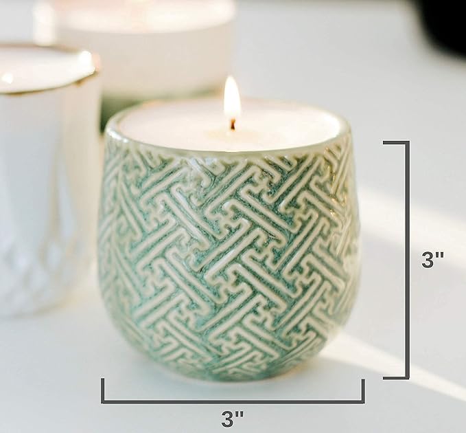 Hyggelight - The Growing Candle, Lavender Scented, 10oz Ceramic Pot, Single Wick Aromatherapy Candles, 100% Soy for Women and Men, Ida