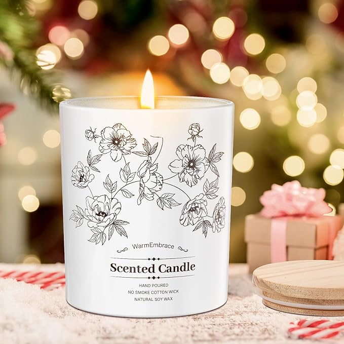 Deluxe Scented Candle for Women & Men, Vanilla Coconut Soy Wax Candle,11.5 Oz Jar Candle for Home, Scented-98 Hour Long Lasting Burning, Suitable Present for Thanksgiving, Christmas & Birthday
