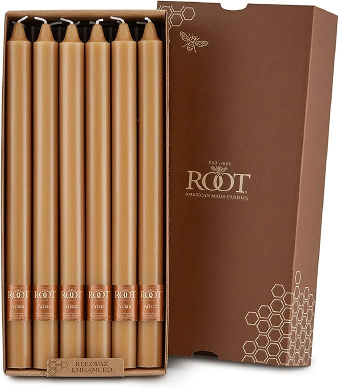 Root Candles Unscented Dinner Candles Premium Beeswax Blend Boxed Candle Set, 12-Inch, Sky, 12-Count