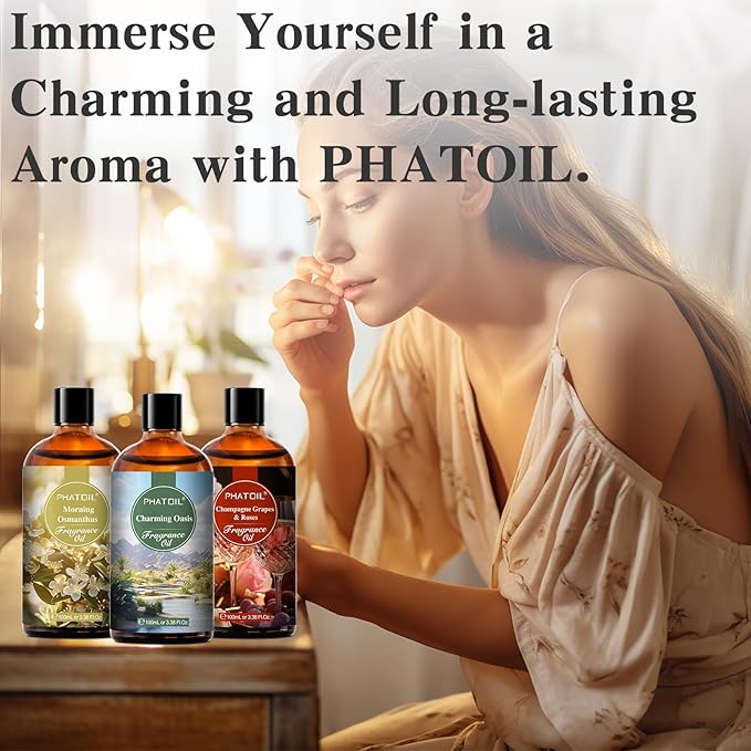 PHATOIL Brave Forever Fragrance Oils for Aromatherapy, 3.38FL.OZ Diffuser Oils for Home, Perfect for Aromatherapy, Humidifiers, Yoga, DIY Candle and Soap Making - 100ml