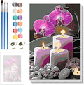 Skyboda Christmas Paint by Numbers Kit for Adults Beginners with Frame, Candles Flower Adult Paint by Number Kits on Canvas, Easy DIY Oil Painting Kits for Home Decor, 8x12in