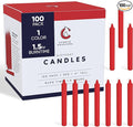 Candle Charisma 100 Red Spell Candles - 4" Unscented Paraffin Chime Candles, Smokeless & Dripless, Colored Candles, 1.5 Hours Burn Time 0.4" Thick Taper Candles for Rituals,Birthdays and Parties
