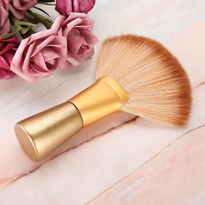 Soft Fan-Shaped Neck Duster Brush, Large Sweep Hair and Face Cleaning Brush for Salon Stylists and Barbers