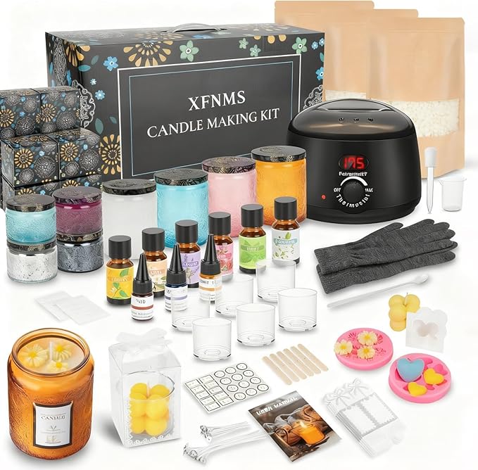XFNMS Candle Making Kit Scented Candles Making Kit for Beginners DIY Starters