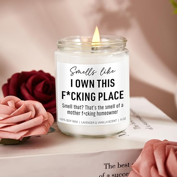 Funny Scented Candle, House Warming Gifts New Home, Housewarming Gifts for Women, Men, Couple, New Homeowner - First Apartment Essentials - Closing Presents for Home Buyers - 9 oz