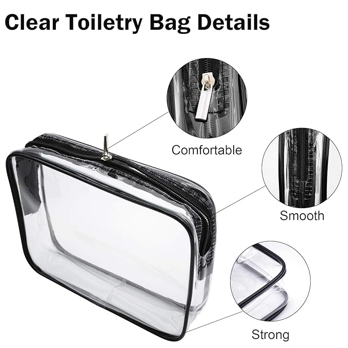 Cosywell Travel Size Bottles for Toiletries 15 Pack 2oz TSA Approved Toiletry Bottles Leak Proof Travel Kit for Women Men TSA Clear Toiletry Bag Shampoo Lotion Skincare Cosmetic Container(Black)