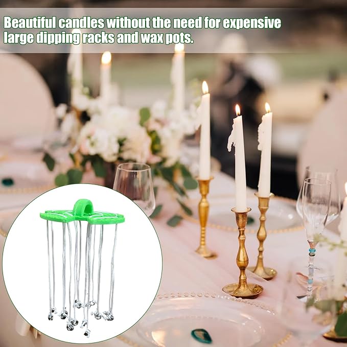 Candle Making Tools, Taper Candle Dipping Tool, Taper Dipper for Efficient DIY 16 Candles Making | Reusable Rack Ensures Uniform Wax Coating & Easy Dipping/Drying