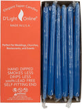 D'light Online Elegant Unscented 12" Medium Royal Blue Taper Candles Premium Quality Hand-Dipped Tapered Candles, Dripless and Smokeless - Set of 12 Individually Wrapped (12 Inch, Medium Blue)