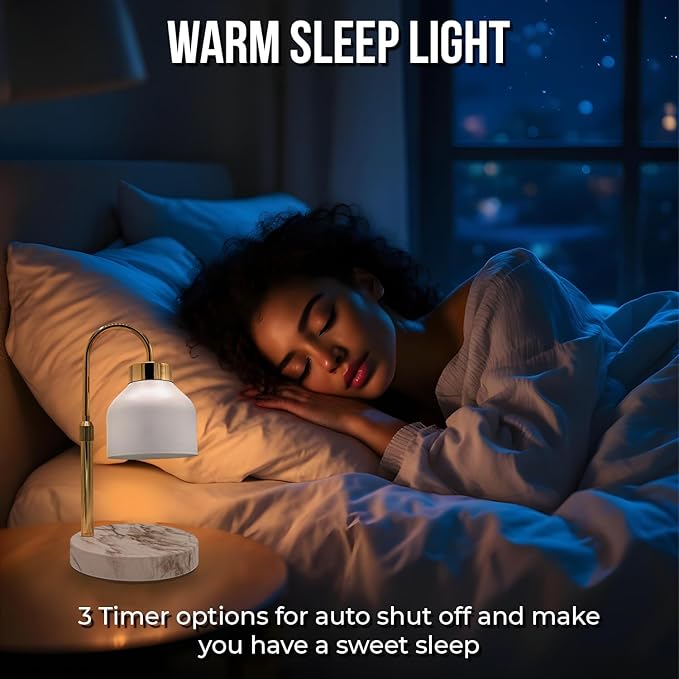 Candle Warmer Lamp with Timer & Dimmer | Adjustable Height & Brightness | Includes 2 Extra Bulbs | Wax Warmer Lamp | Christmas, Birthday & House Warming Gifts for Women, Mom for Jar Candles