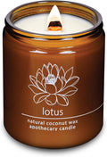 Hemlock Park Crackling Wood Wick Candle Handcrafted with Natural Coconut Wax (Standard 8 oz, Lotus Flower)