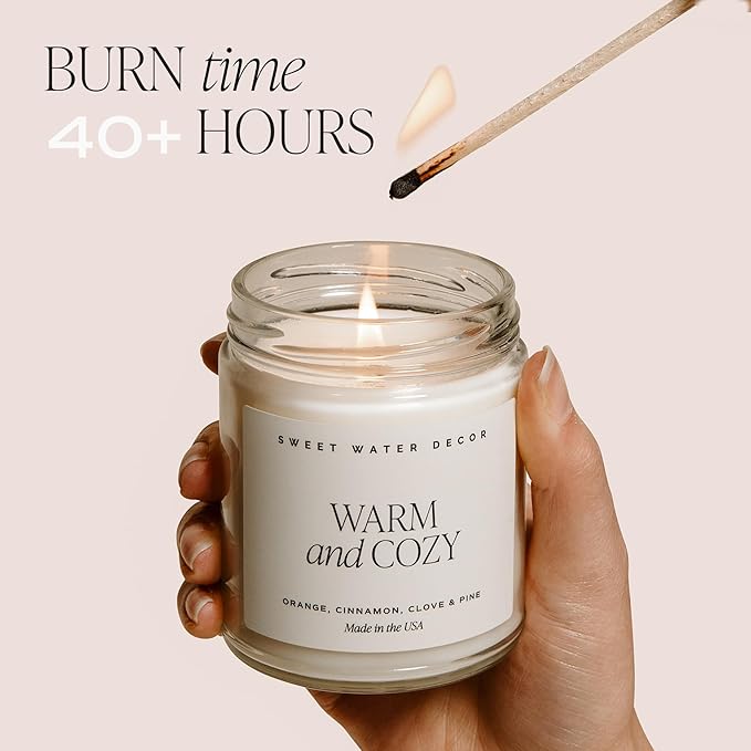 Sweet Water Decor Sugar Cookies Candle - Sugar Cookies, Vanilla, and Buttercream Scented Soy Christmas Candles and Decor for Home - 9oz. Clear Jar Soy Candle, Made in The USA