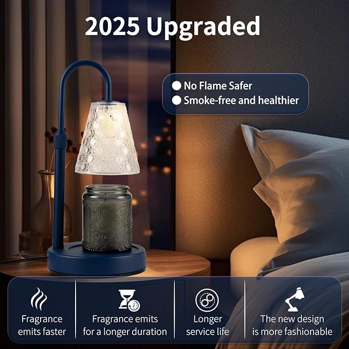 Candle Warmer Lamp with Timer Dimmable, Birthday Gifts for Women Mom, House Warming Gifts New Home Decor, Wax Melt Warmer for Jar Candles with 2 Bulbs