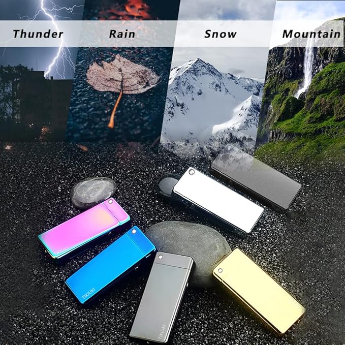 Electric Lighter USB Rechargeable Lighter Flameless Lighters Windproof Plasma Lighters Butane Free with High Capacity Battery for Fireworks, Candles, Outdoor Camping Activities(Color)