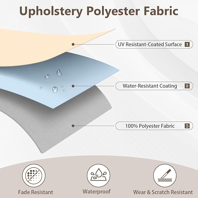 OTOEZ 600D Waterproof Canvas Fabric by The Yard, Fade & UV Resistant Outdoor Upholstery Material 58" W Water Resistant Cordura Polyester Fabric for Marine Boat Awning Tent Chairs DIY, 1 Yard Brown