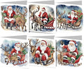 6PCS DIY Art Greeting Cards Santa Claus Congratulations Cards & Gifts for Home Wall Decor and Office Display Perfect DIY Craft Gift for Adults and Kids