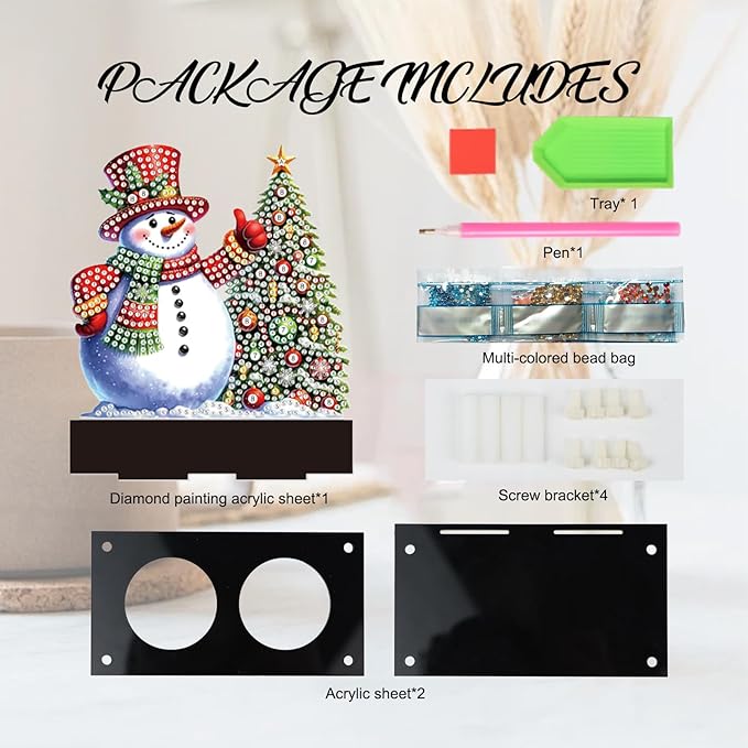 Diamond Painting Taper Candle Holders 12x11cm Candlestick Holders Centerpieces Candlestick Holders Candle Stick Holders for Home Decoration Party Housewarming Gifts Christmas Snowman
