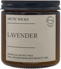 Arctic Wicks Handcrafted Candles | Non Toxic Coconut Beeswax Candles 16oz Double Wick | 100% USDA Certified Biobased, Handmade, Premium Waxes, Non-Toxic (Lavender, 16oz Amber Jar)