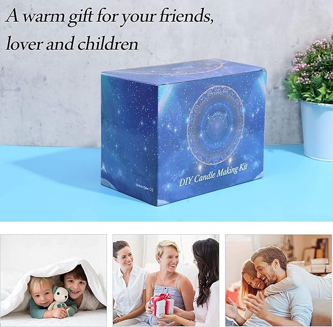 DIY Wax Candle Making kit, DIY Beginner Candle Kit Soy Candles Manufacturing Candle Plug Boxes Spoon and Media TH0JY-1210