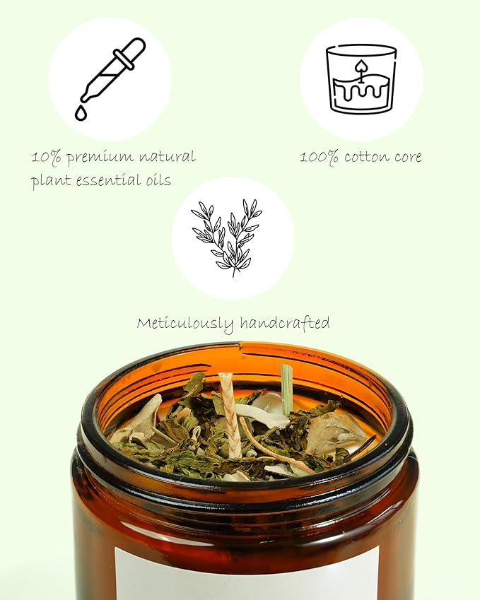 Healing Energy Candle, Negative Energy Cleansing,Soy Aromatherapy, Handmade Crystal Candle for Soothing.(Healing)