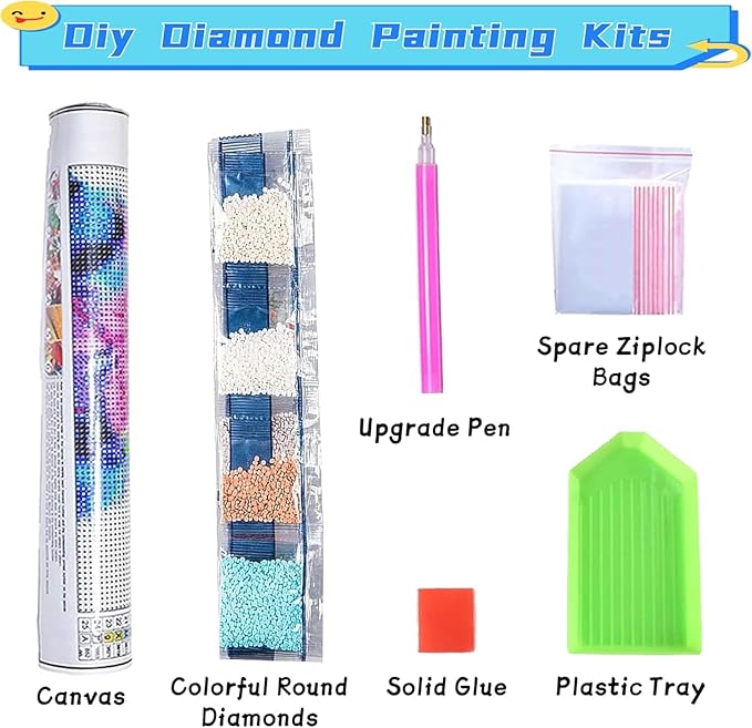 Accompany Wind Diamond Painting Kits for Adults, Butterfly Flower Diamond Art Kits for Beginners,5D Round Full Drill Diamonds Gem Art Crafts for Home Wall Decor Gifts 14x14 Inch