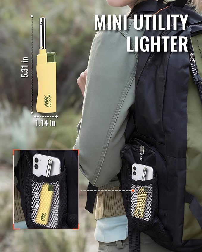 MK Lighter 5pcs. Outdoor Series Candle Lighters, Windproof Torch Flame, BBQ Grills, Camping Lighters, Outdoor Activities, Refillable Butane, Multipurpose Lighters (Assorted-5pc)