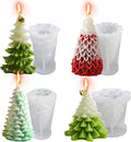 4PCS Christmas Tree Silicone Mold, 3D Candle Molds for Candle Making, Tree Shaped Silicone Epoxy Resin Mold for DIY Wax Candle Soap Art Craft Cake Chocolate Home Decor