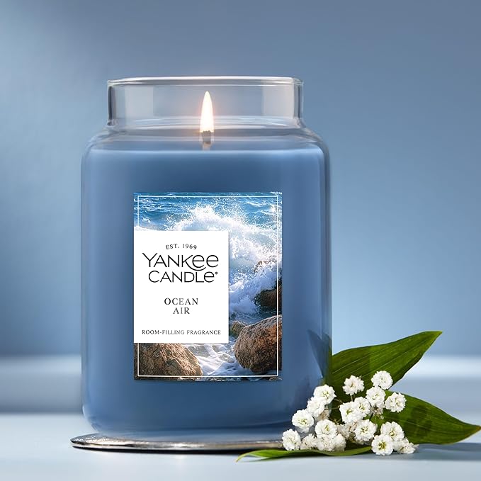 Yankee Candle Ocean Air Scented Candle, 22oz Large Jar with up to 150 Hour Burn Time, Giftable